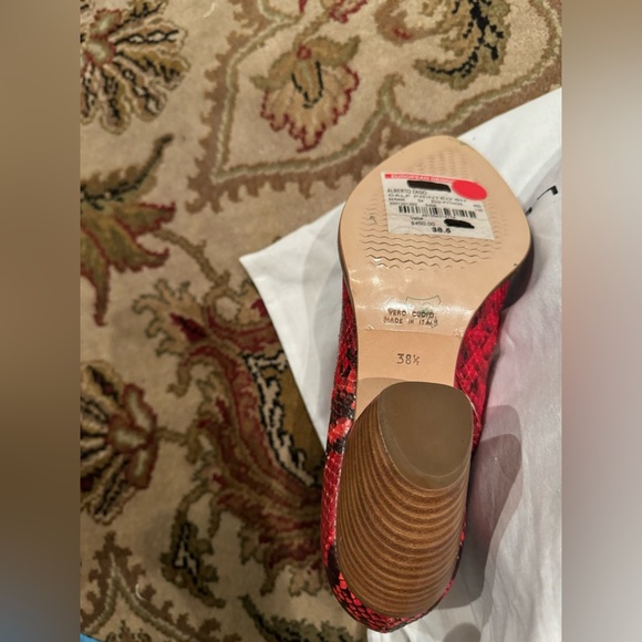 NWT ALBERTO ZAGO Leather Booties Made in ITALY, Red and Black. Size: 38 1/2 - Picture 5 of 7